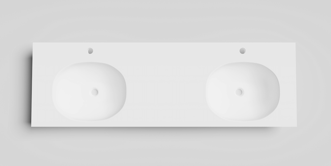 Formline 12 Flat Moulded Benchtop Basin No apron 1500mm 2