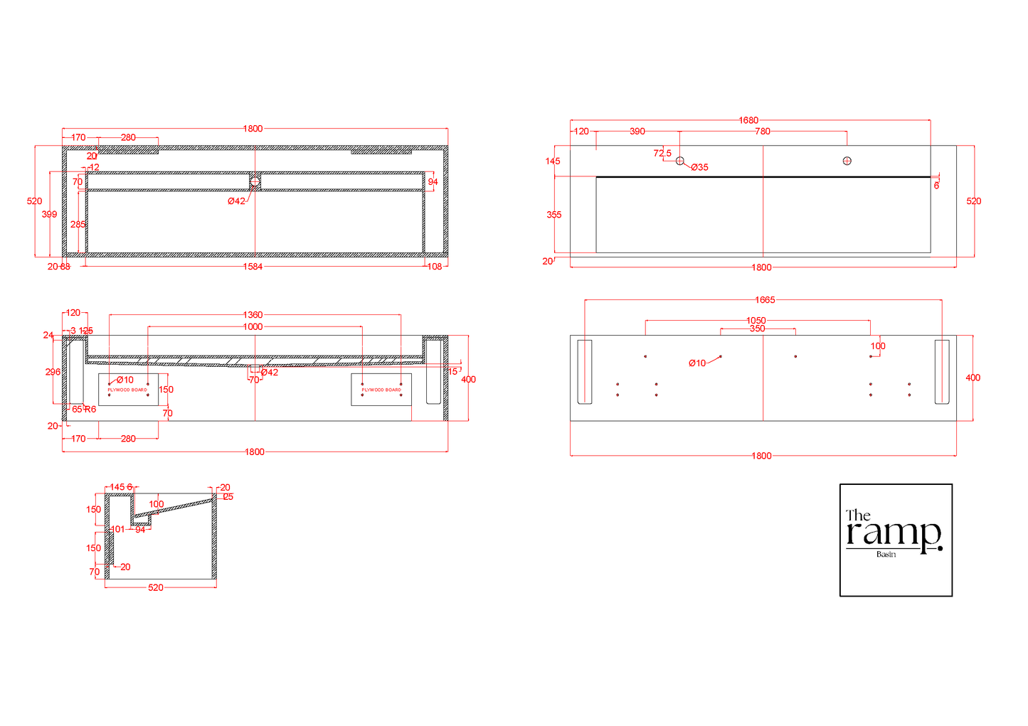 The Ramp Basin - Ramp D-Airblade 400 - 1200mm
